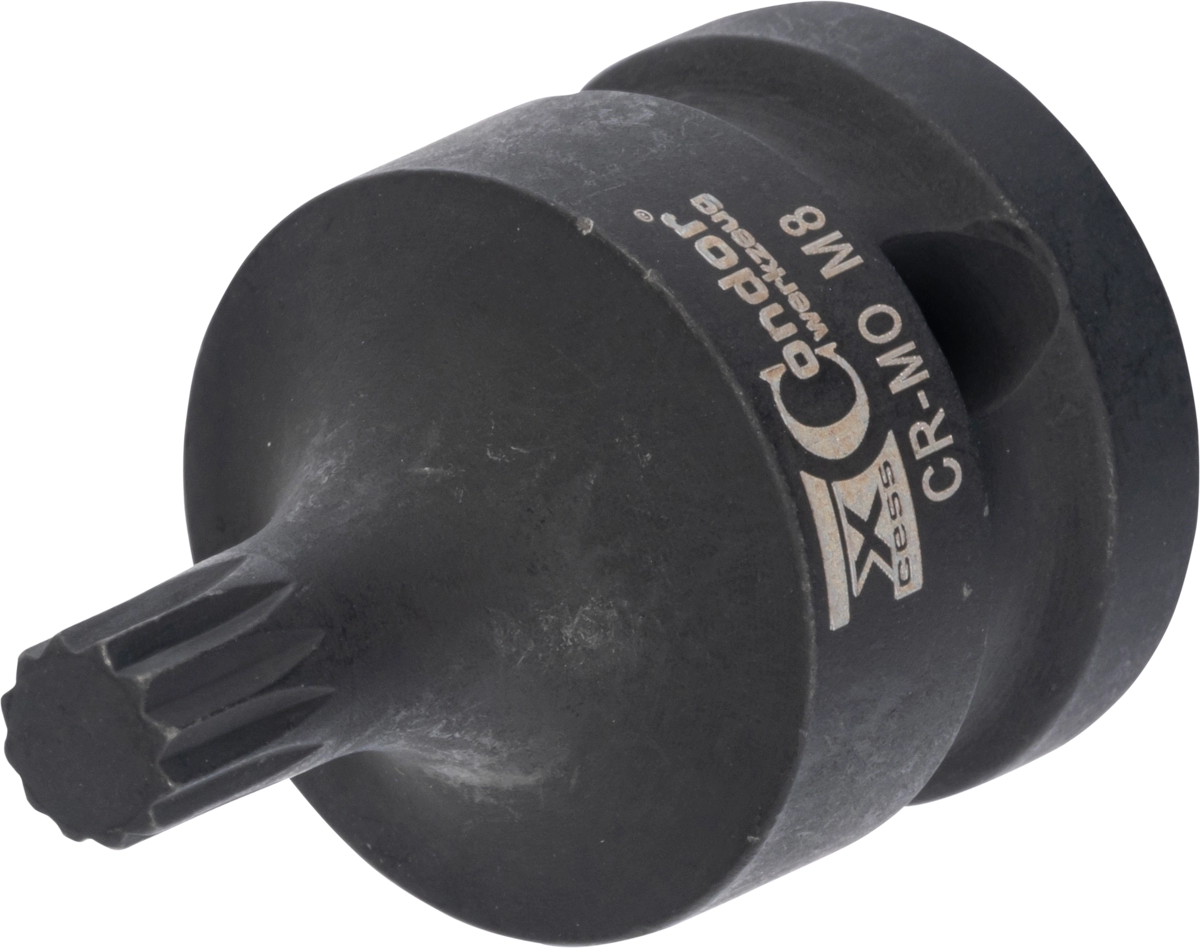 Douille à embout impact, 1/2 ", multi-dents M8x40 mm
