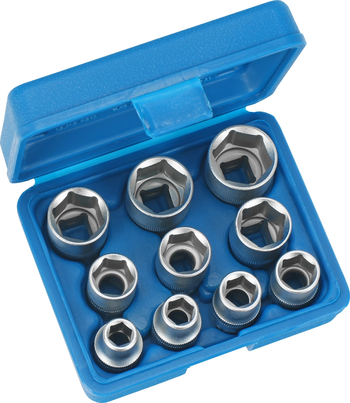 Steckschlüssel-Einsätze, 10-tlg., 1/2", zöllig, 6-kant 3/8-15/16"