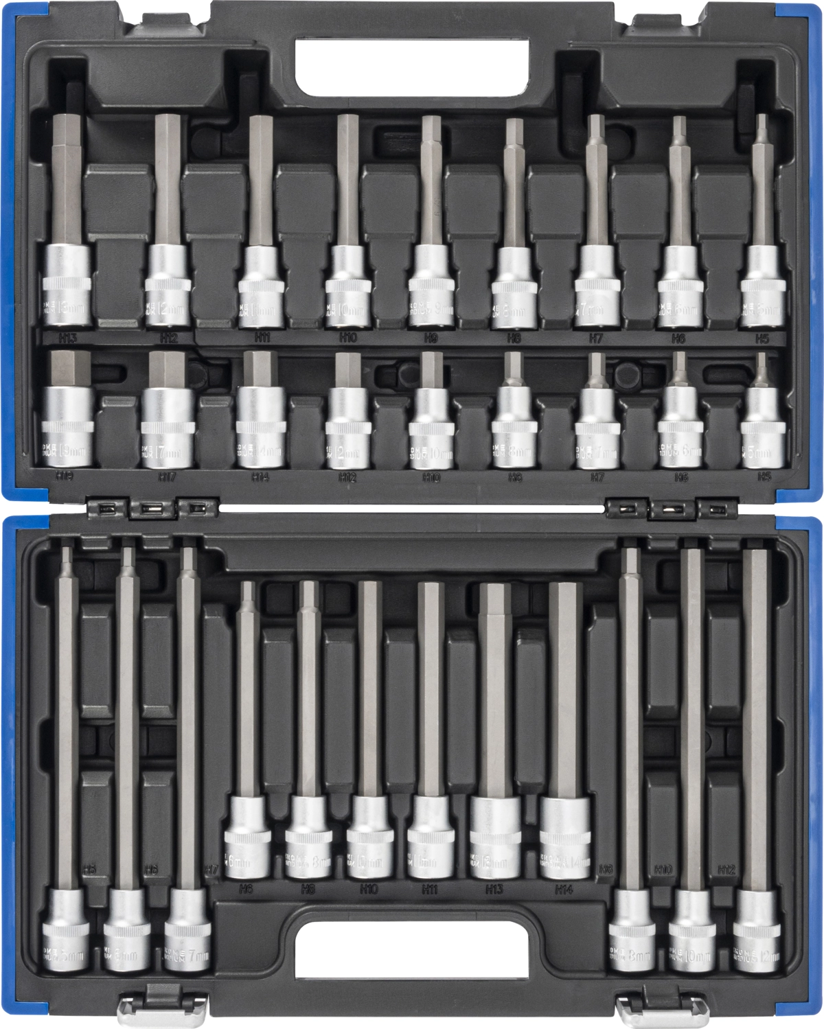 Douilles à embouts, 30 pièces, 1/2 ", douille hexagonale 5-19 mm