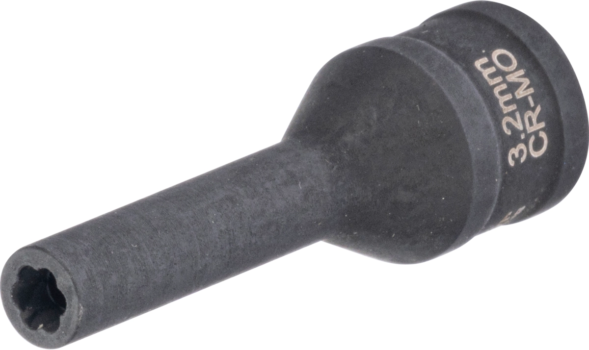 Hylsa, 1/4", vriden profil 3.2 mm