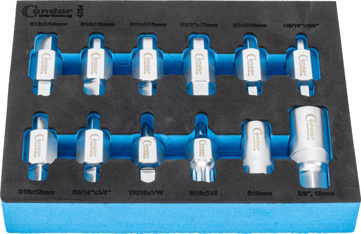 Drain Plug Key Set, 12 pcs.