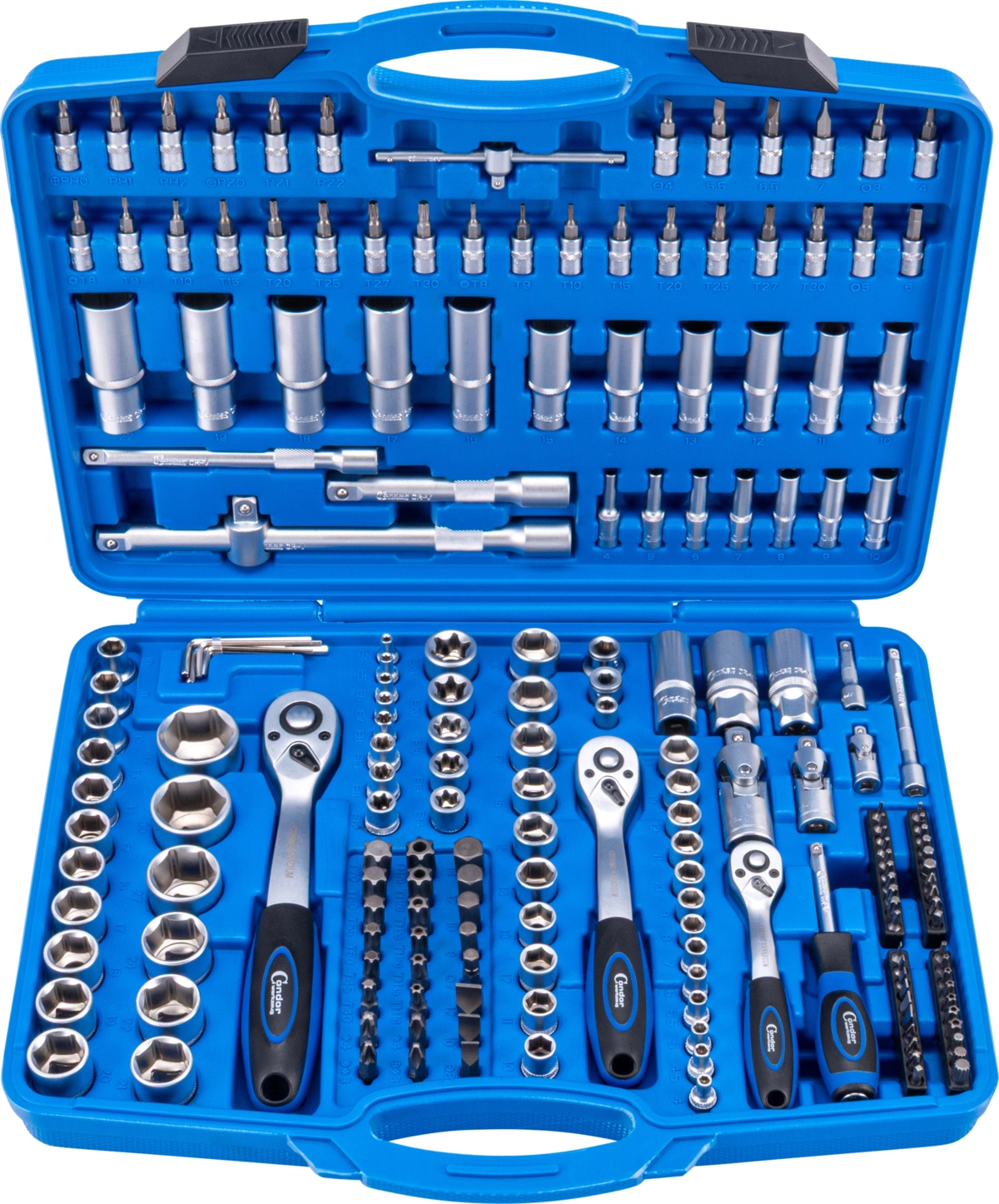 Hylsset, 191 del., 1/4+3/8+1/2", 6-kant 4-32 mm
