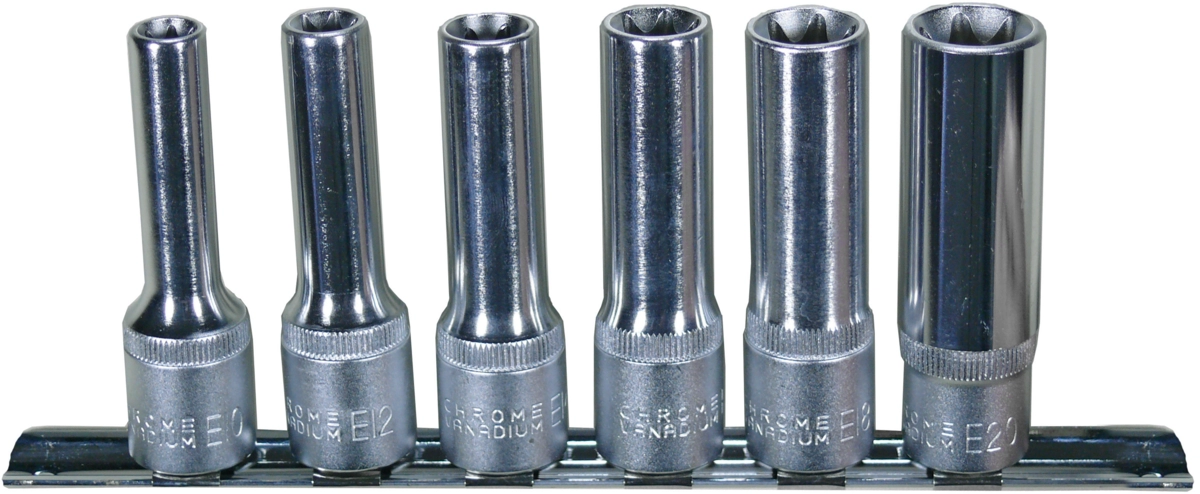 Deep Socket Set, 6 pcs., 1/2", tx-star E10-20