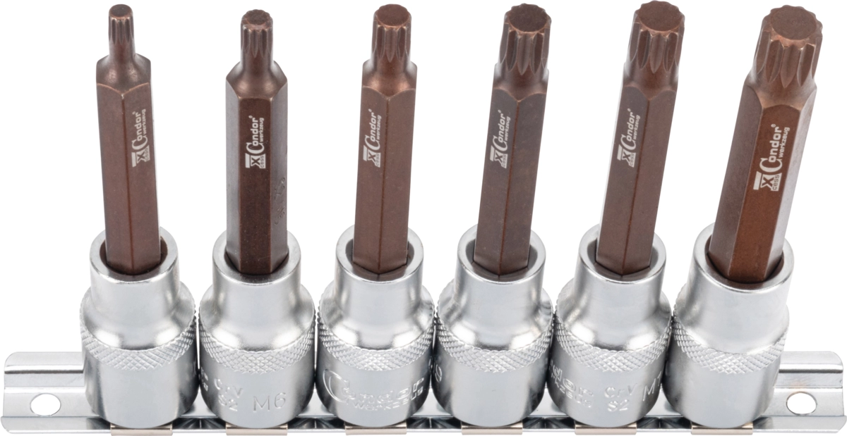 Socket Bit Set, xcess performance, 6 pcs., 1/2", spline M5-12