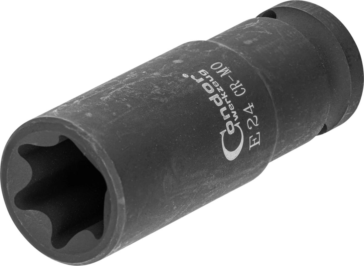 Douille impact, 1/2 ", profil E E24, profonde