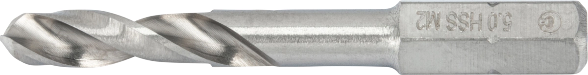 Spiralborr Bit, 1/4" 6-kant, HSS-G M2, ø 5.0