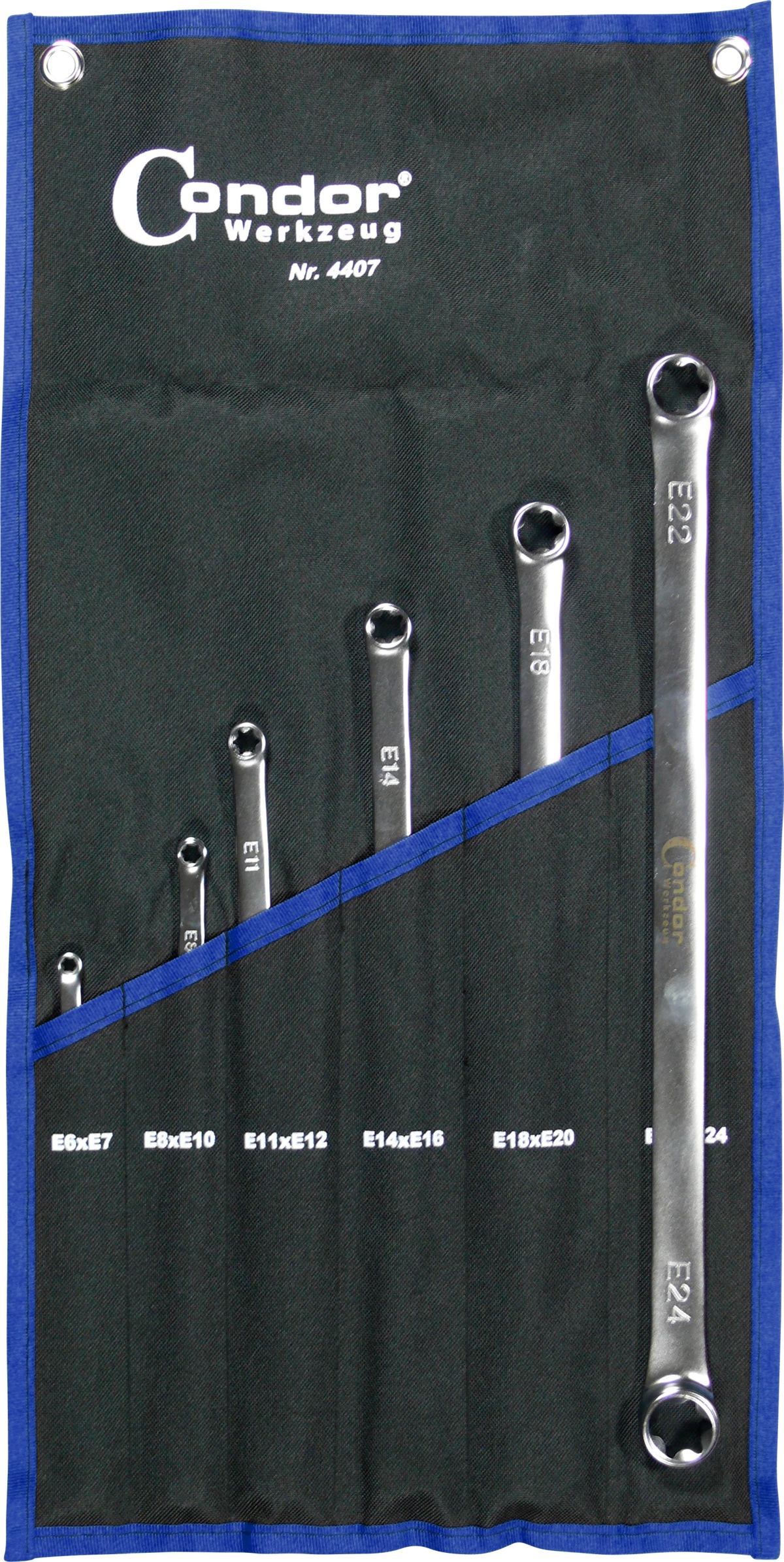 Ringschlüssel-Satz, 6-tlg., extra flach + lang, E6-24