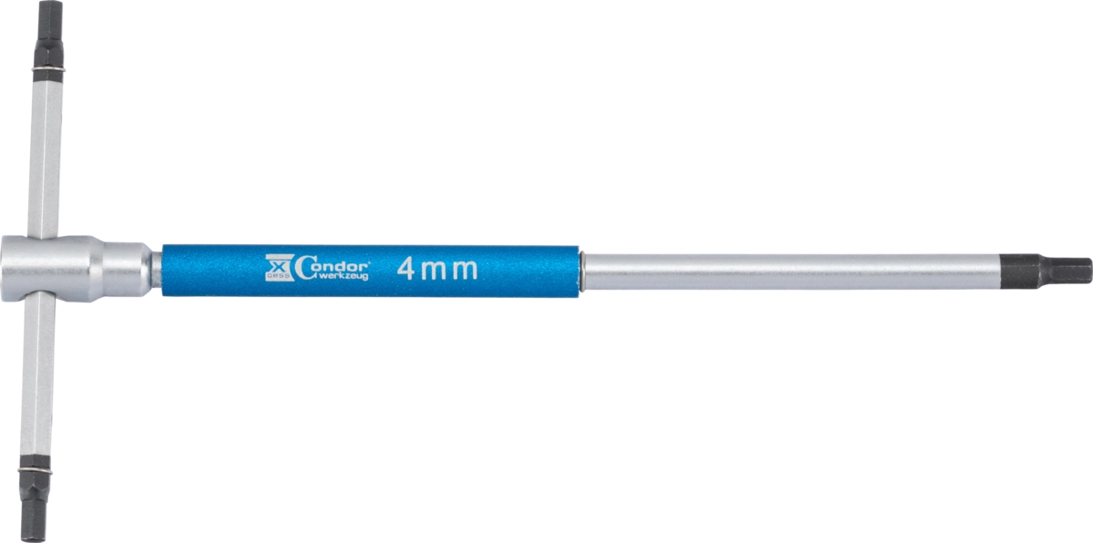 3-Wege T-Griff Schraubendreher, 180x90 mm, Innensechskant 4 mm