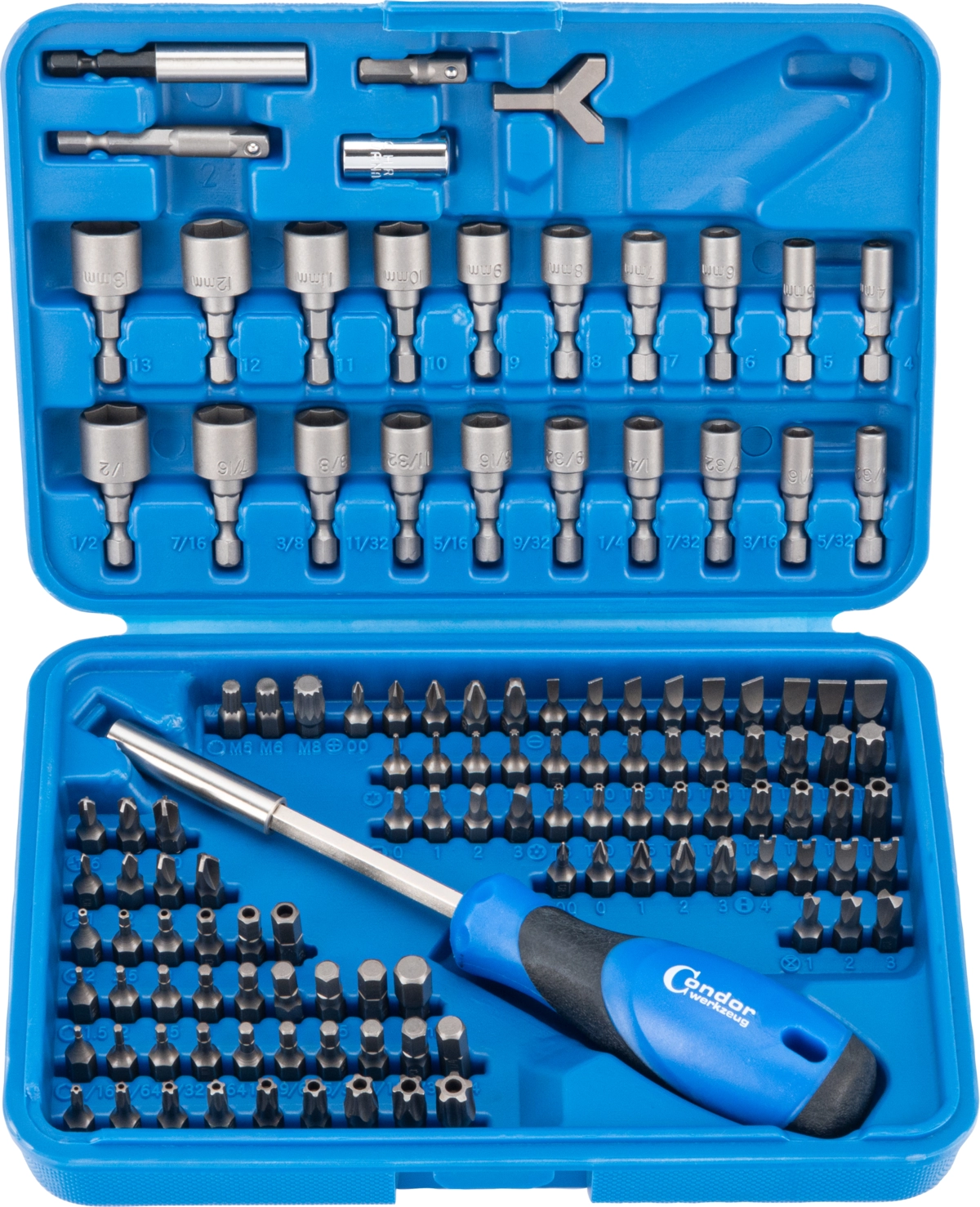 Skruvmejsel Hylsa + Bit Set, 122 delar., 1/4", 25 mm