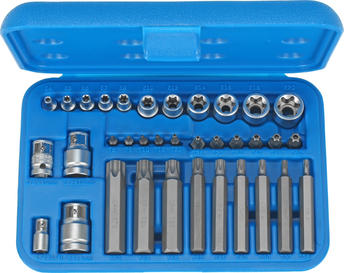 Serie 35 bussole e inserti per Torx da 1/4" 3/8" 1/2"