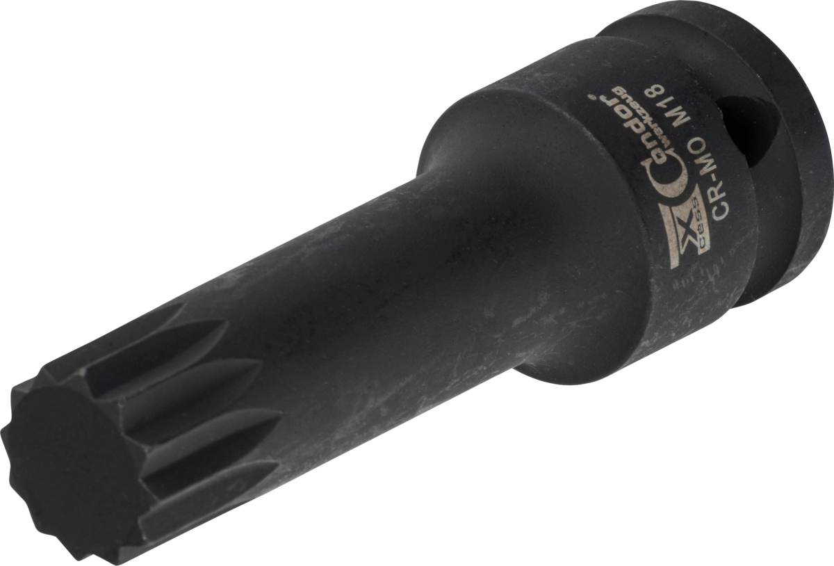 Clé à douille à chocs, 1/2", multi-dent M18x78 mm