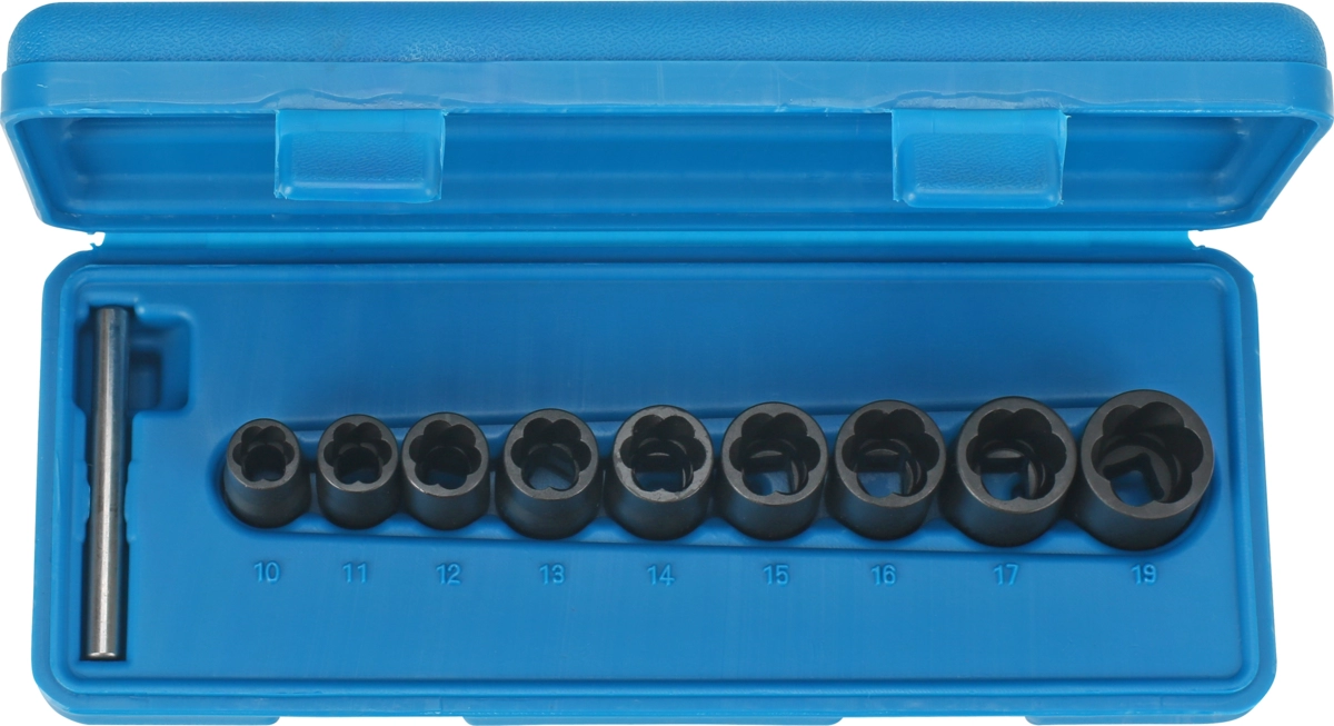 Specialhylsor, vriden profil 3/8", 10-19 mm 10 del