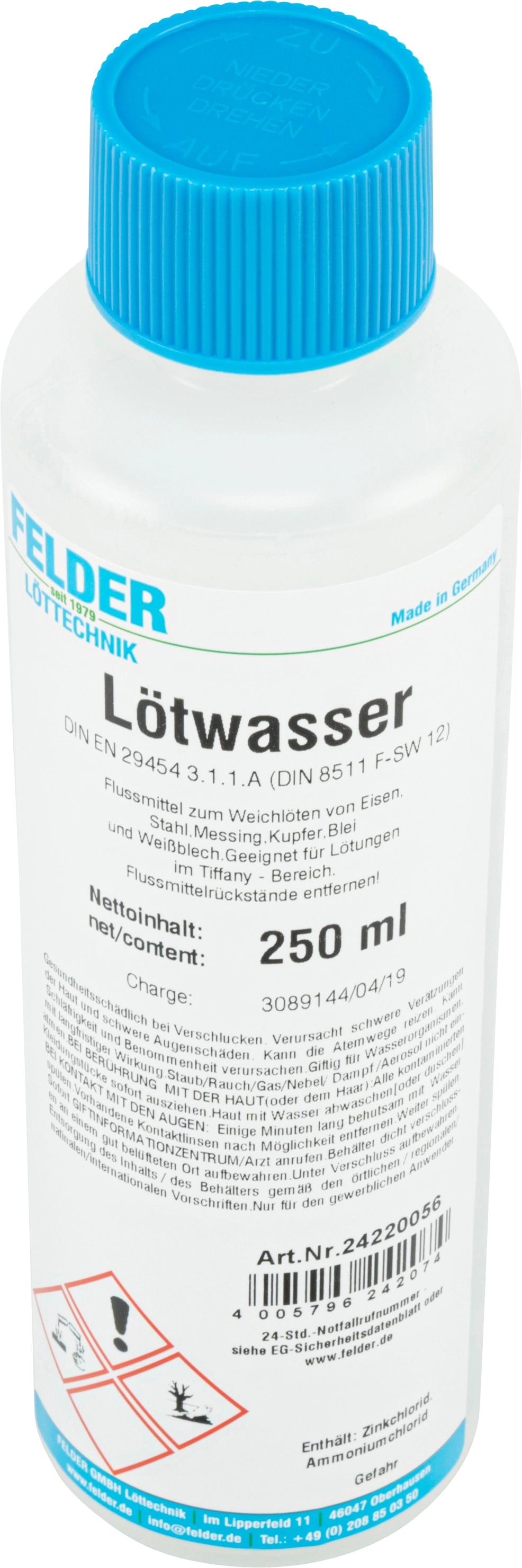 Lötwasser, 250 ml Flasche