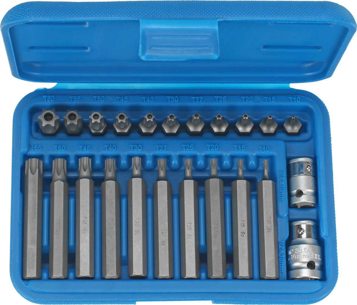 Assortiment d'embouts, 23 pièces, 3/8 + 1/2 ", profil en T SLB T10-60