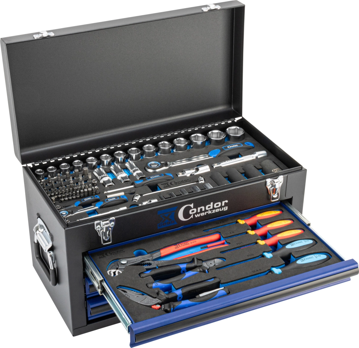 Tool Box, 149 pcs., 1/4+1/2", 6-32 mm