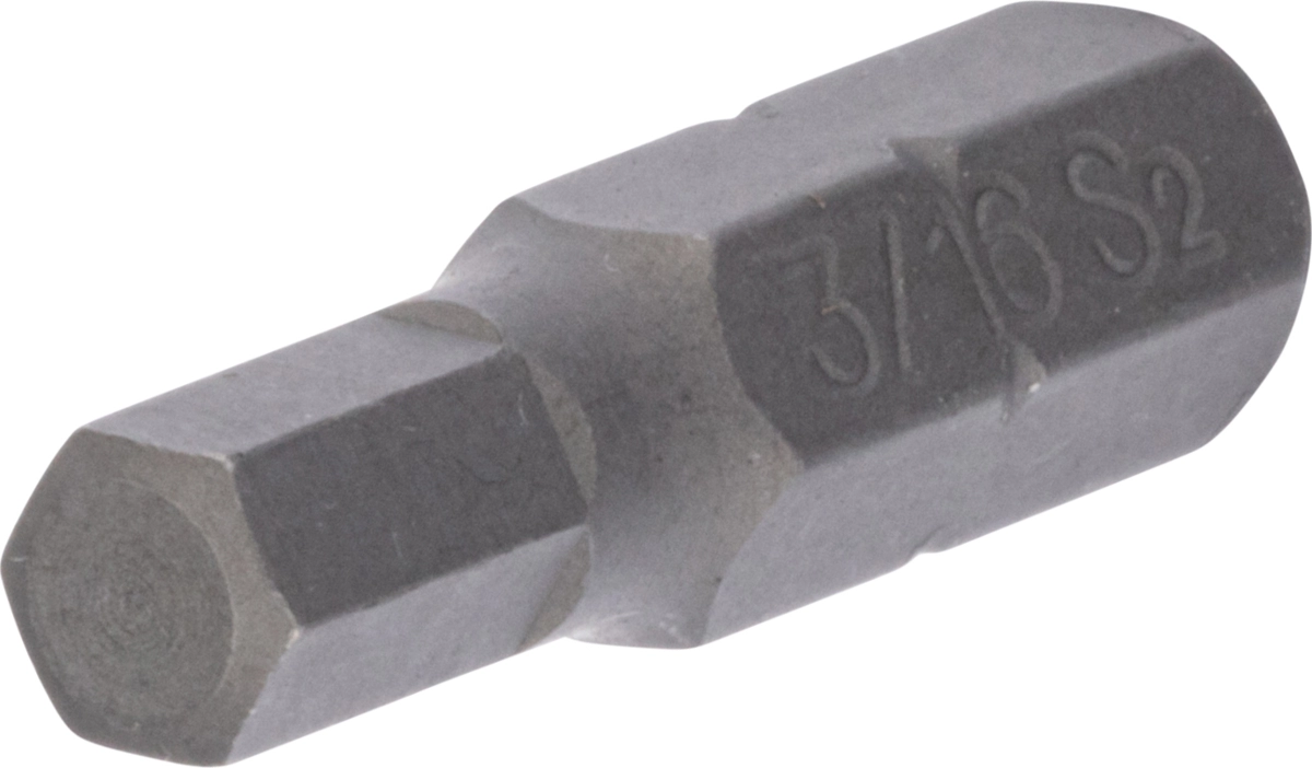 Bit, 1/4" 6-kant, Innensechskant zöllig 3/16"x25 mm