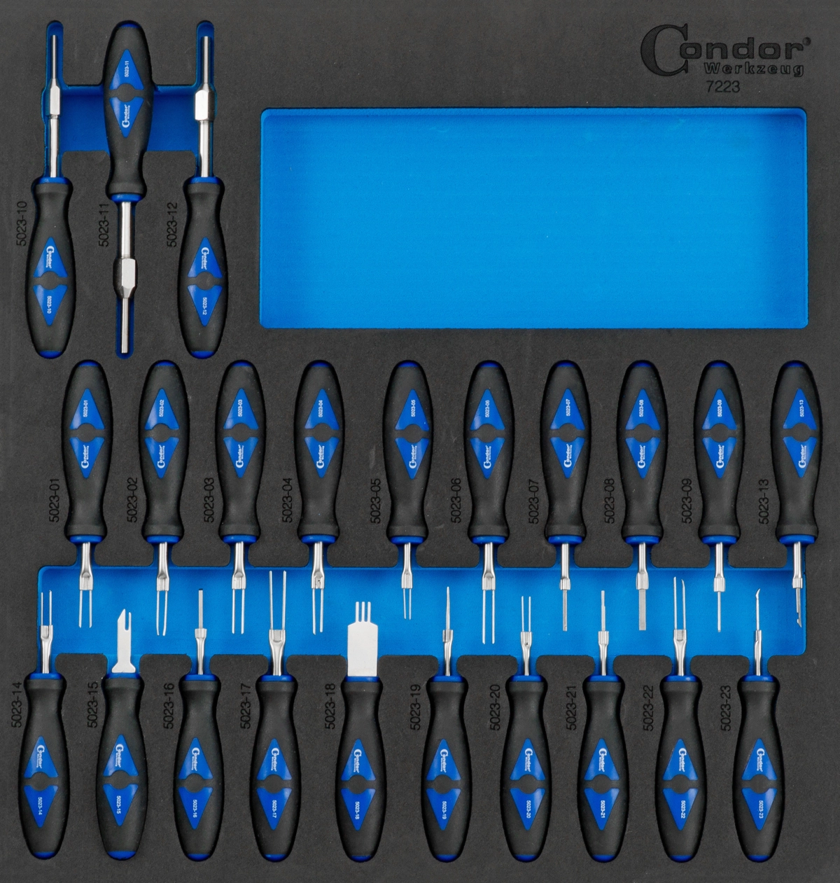 Terminal Release Tool Set in Foam 2/3, 23 pcs.