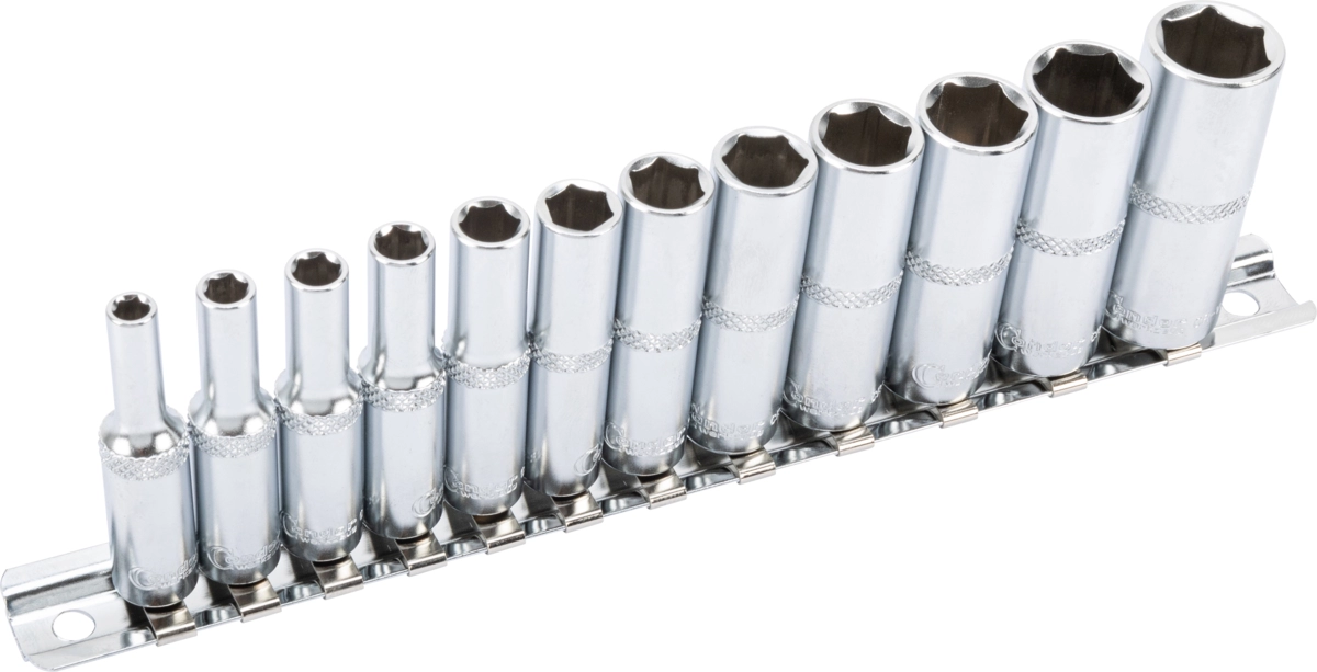 Steckschlüssel-Einsätze, xcess performance, 12-tlg., 1/4", tief, 6-kant 4-14 mm