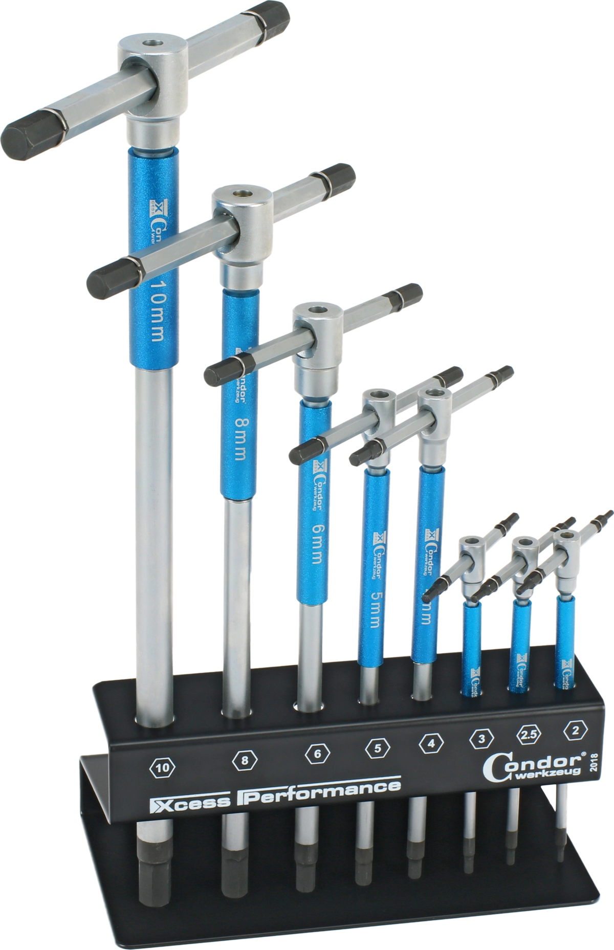 3-Wege T-Griff Schraubendreher-Satz, xcess, 8-tlg., Innensechskant 2-10 mm