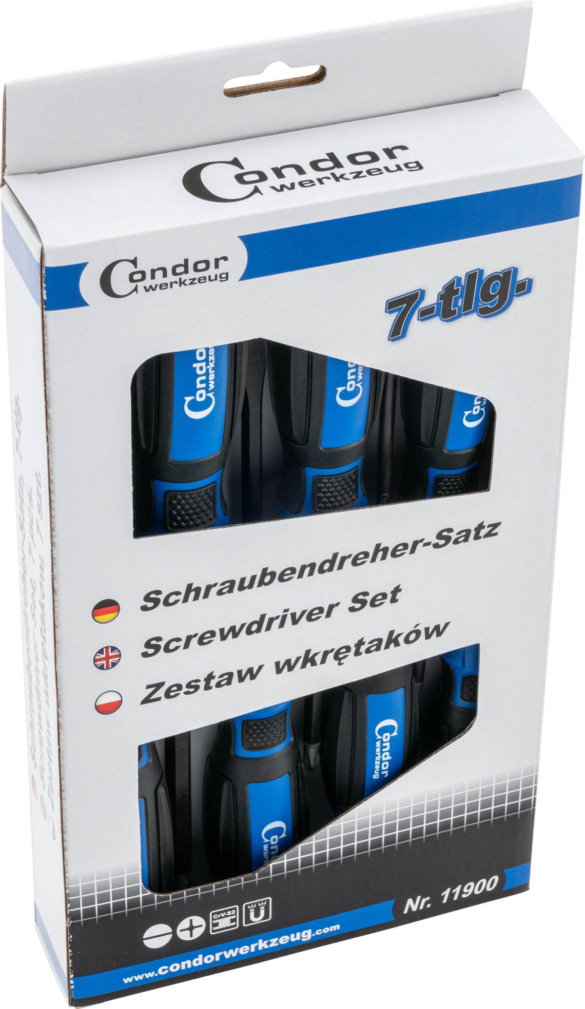 Schraubendreher-Satz, Schlagkappe, 7-tlg., Schlitz + Kreuz