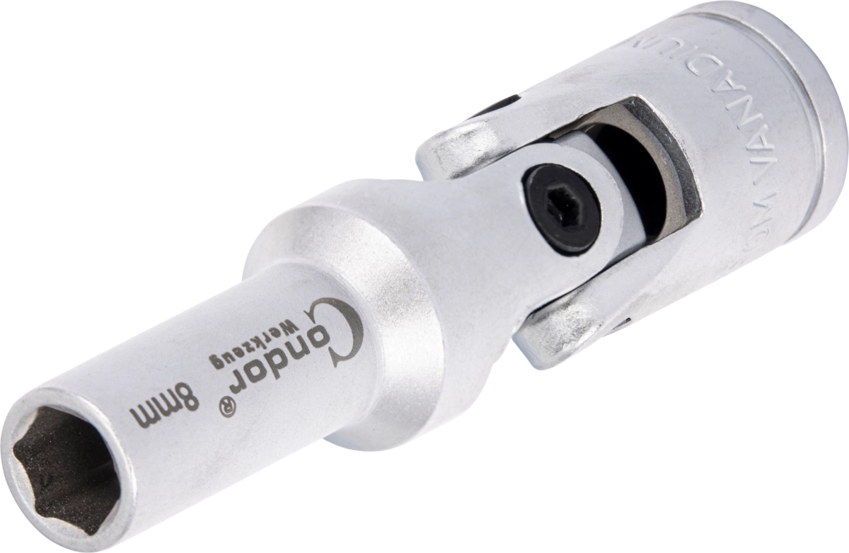 Bussola snodata per candelette 3/8" x 72 mm esagono 8 mm