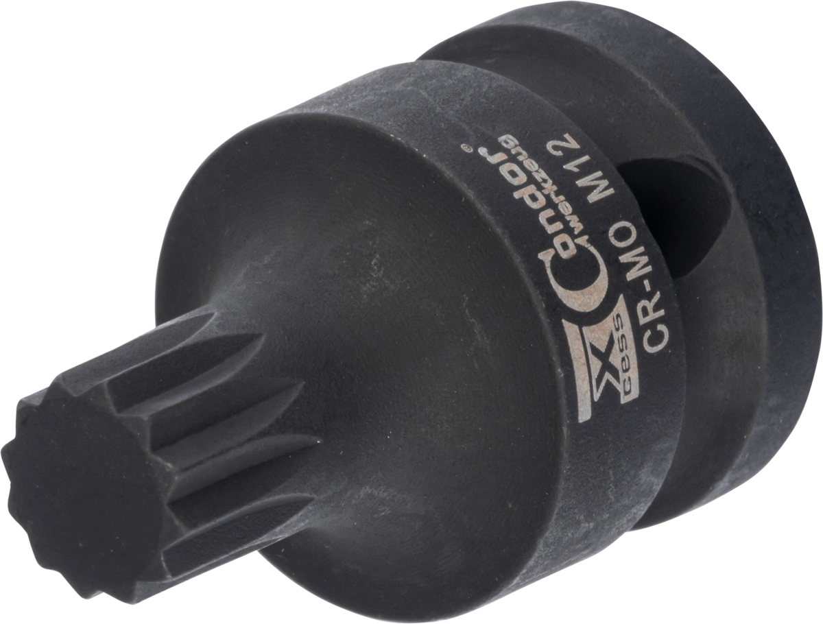 Impact Socket Bit, 1/2", spline M12x40 mm