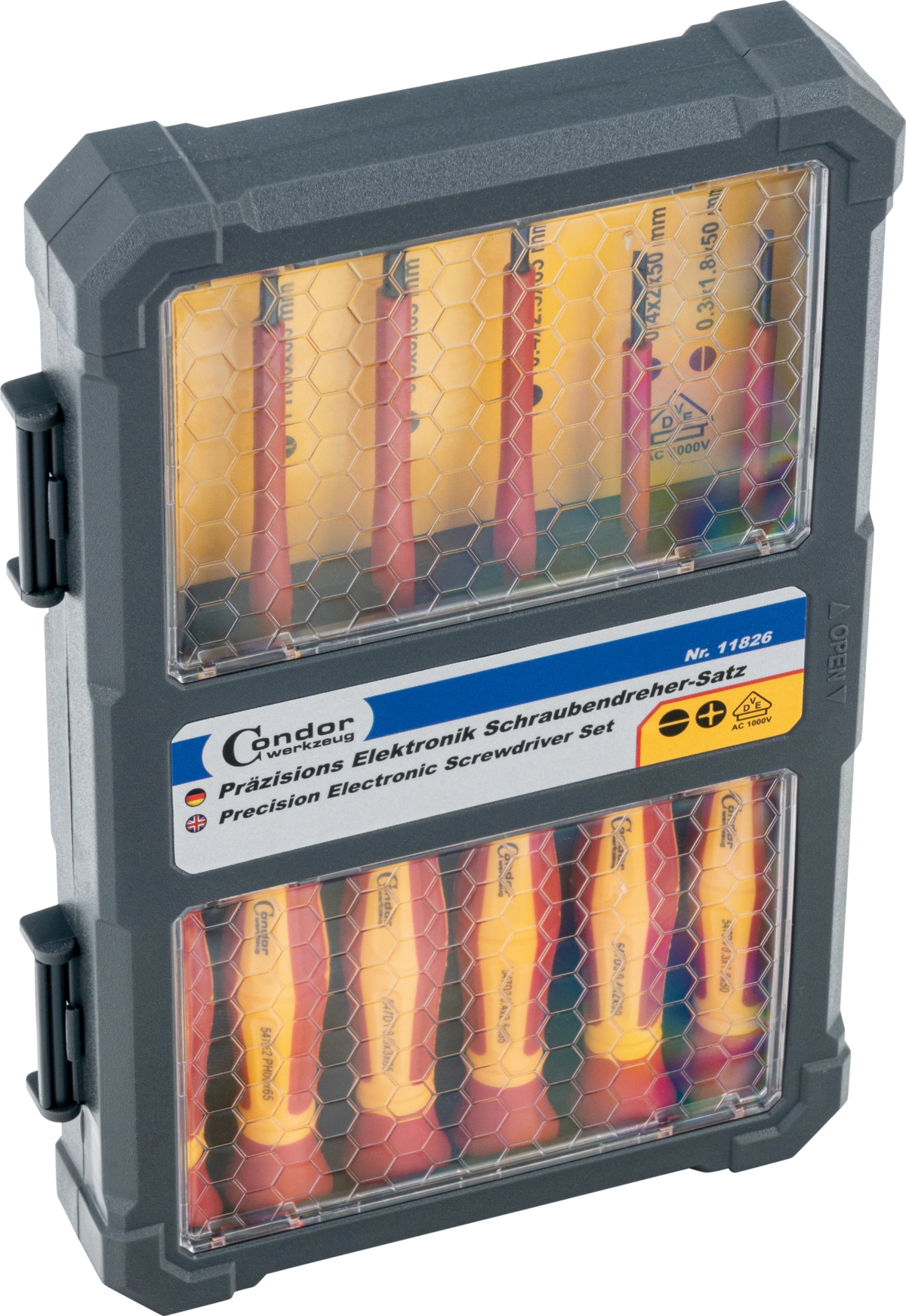 Electronic Screwdriver Set, VDE, 6-pcs., plain + cross slott