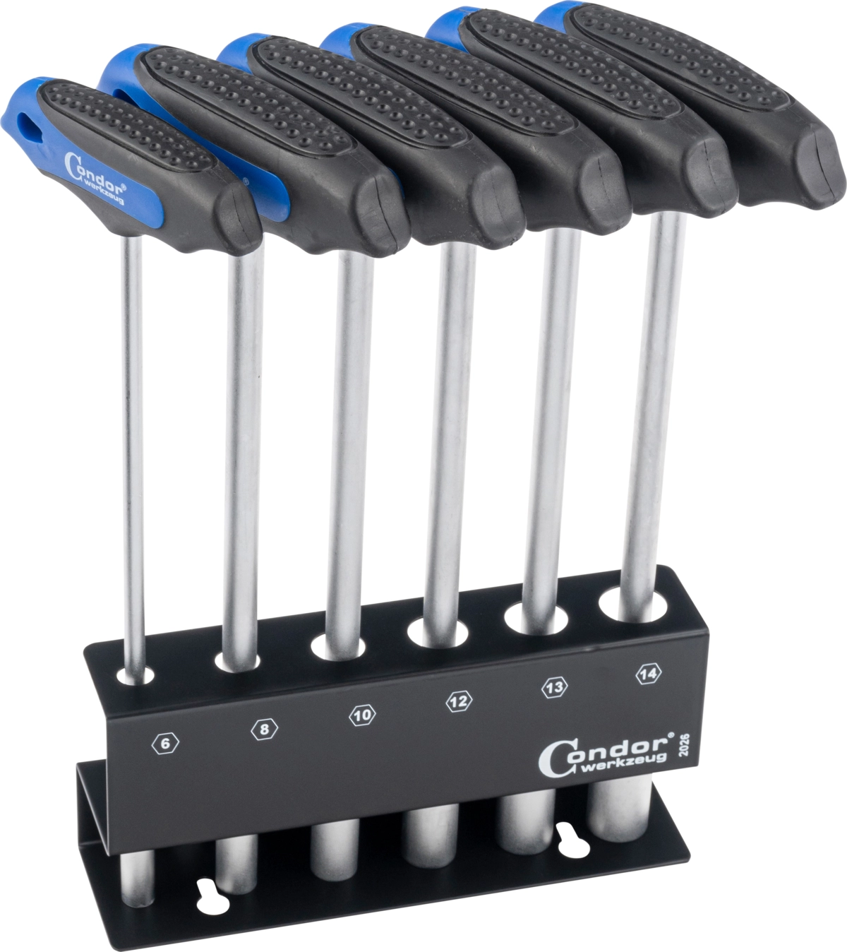 T-Handle Key Set, 6 pcs., 230 mm, hex 6-14 mm
