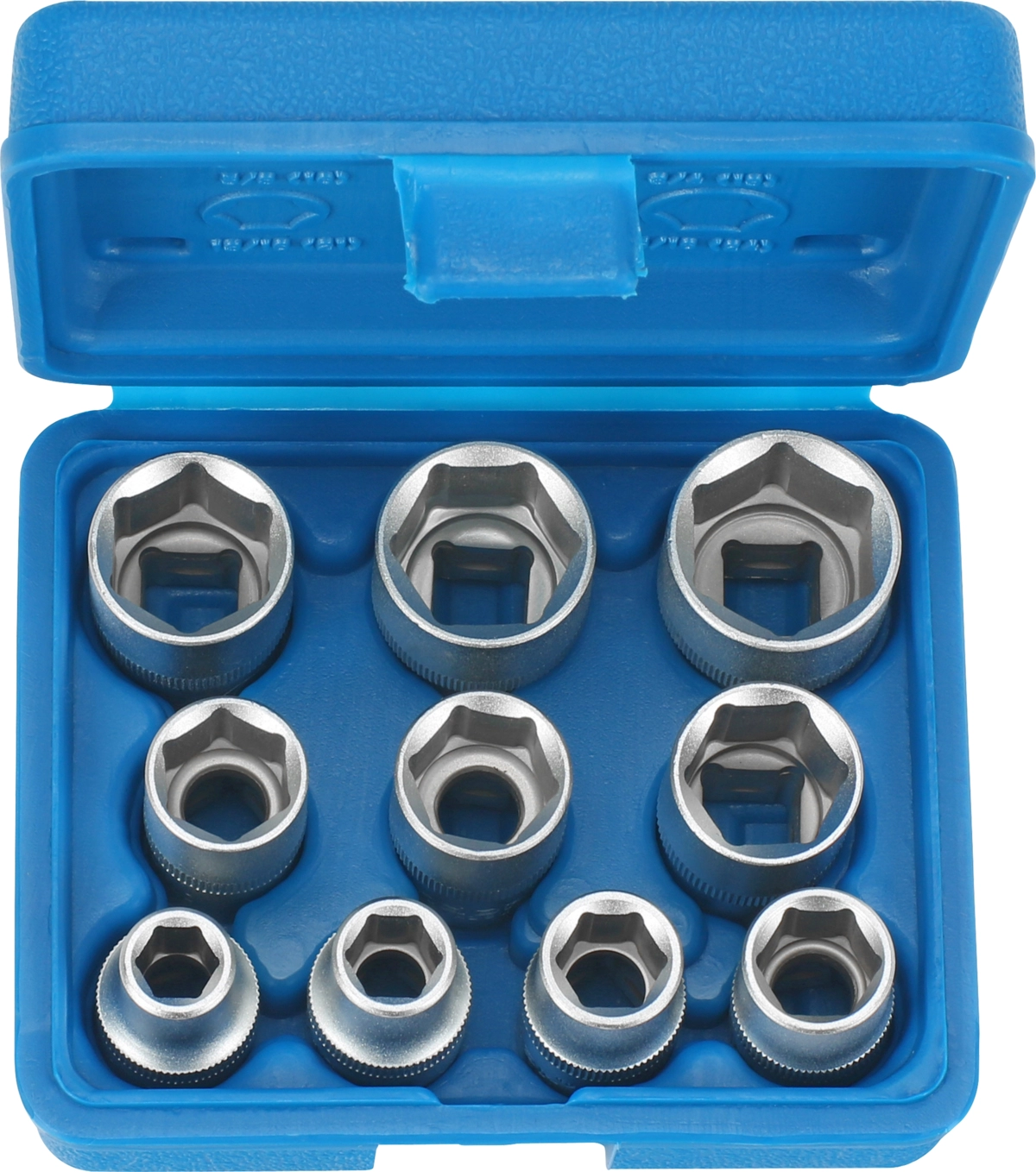 Socket Set, 10 pcs., 1/2", hex inch 3/8-15/16"