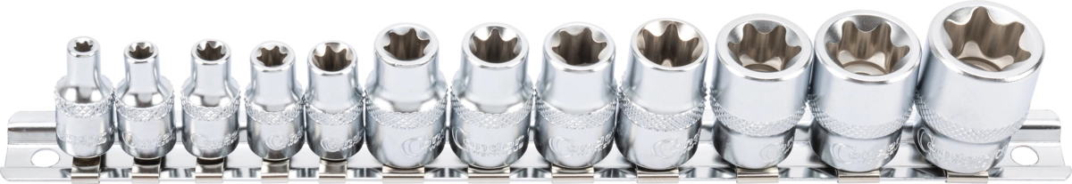 Hylssats, xcess performance Torx E4-20, 12 delar, 1/4"+3/8"