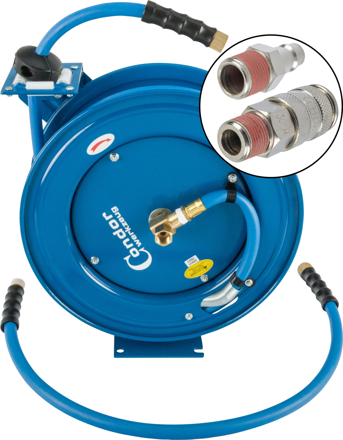 Druckluft-Schlauch, automatische Aufrollung, ø 13 mm x 15 m