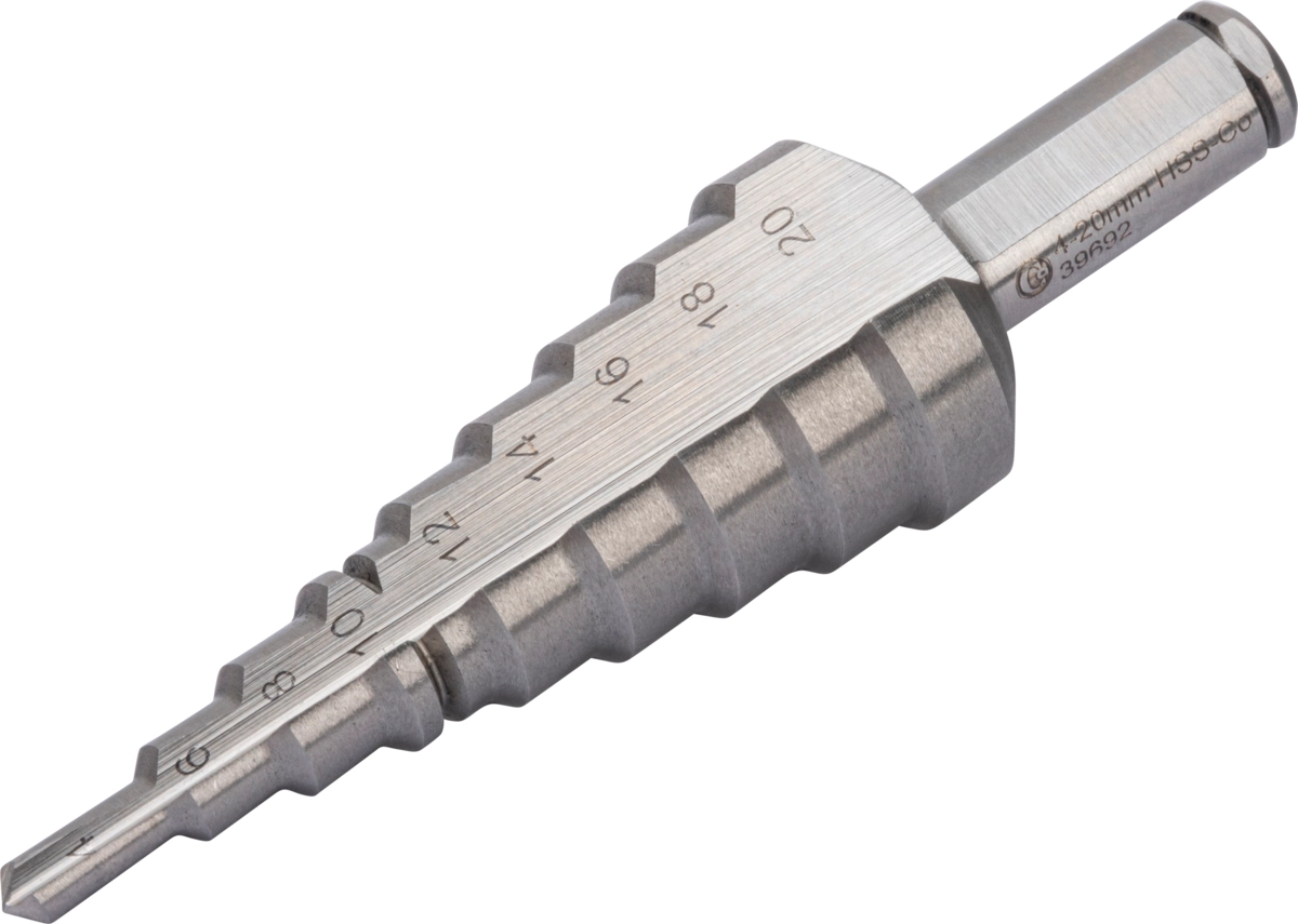 Stufenbohrer, mit Entgrater, HSS-E Cobalt 5%, 4-20 mm