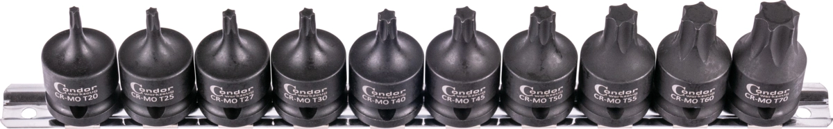Serie 9 bussole impact 1/2" con inserto per Torx T20-60