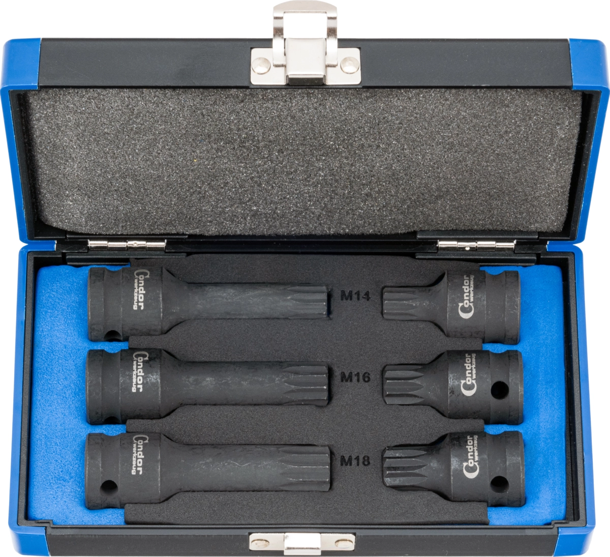 Krafthylsa Bit Set, 6 delar., 1/2", CrMo, spline M14-18