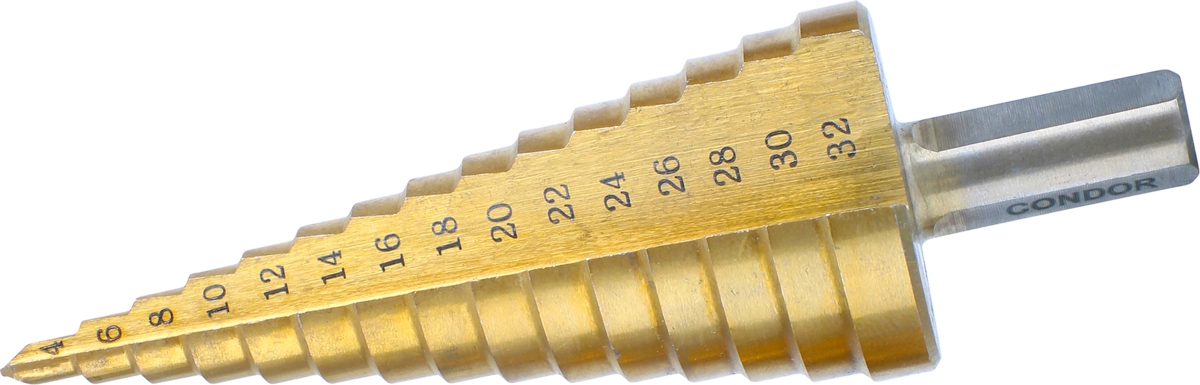 Step Drill, HSS, titanium coated, 4-32 mm