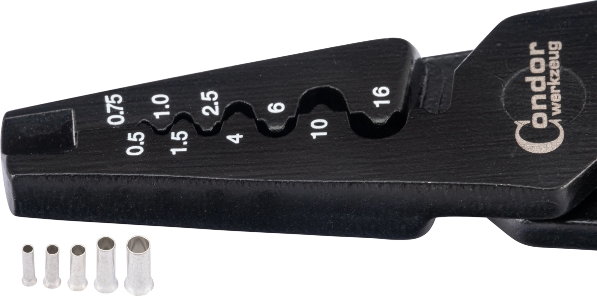 Pince à viroles, 0.5-2.5 mm², avec 150 douilles