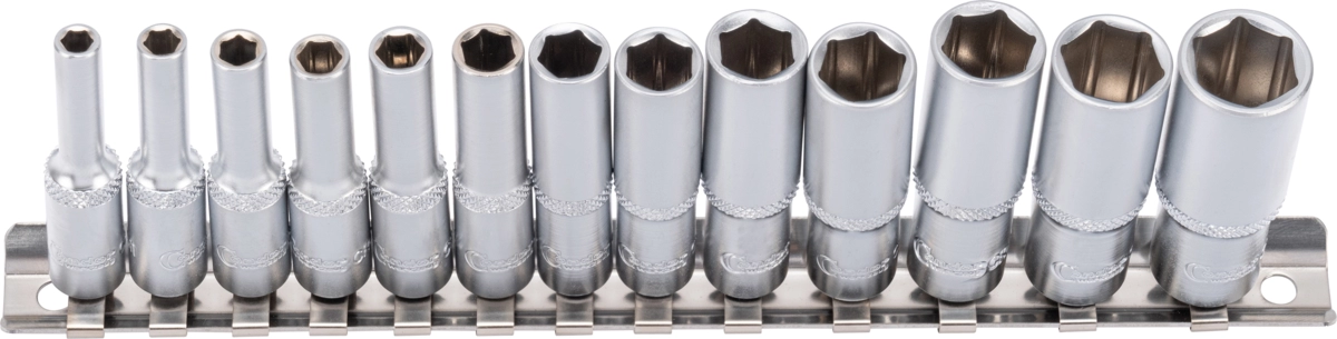 Deep Socket Set, 13 pcs., 1/4", hex 4-14 mm