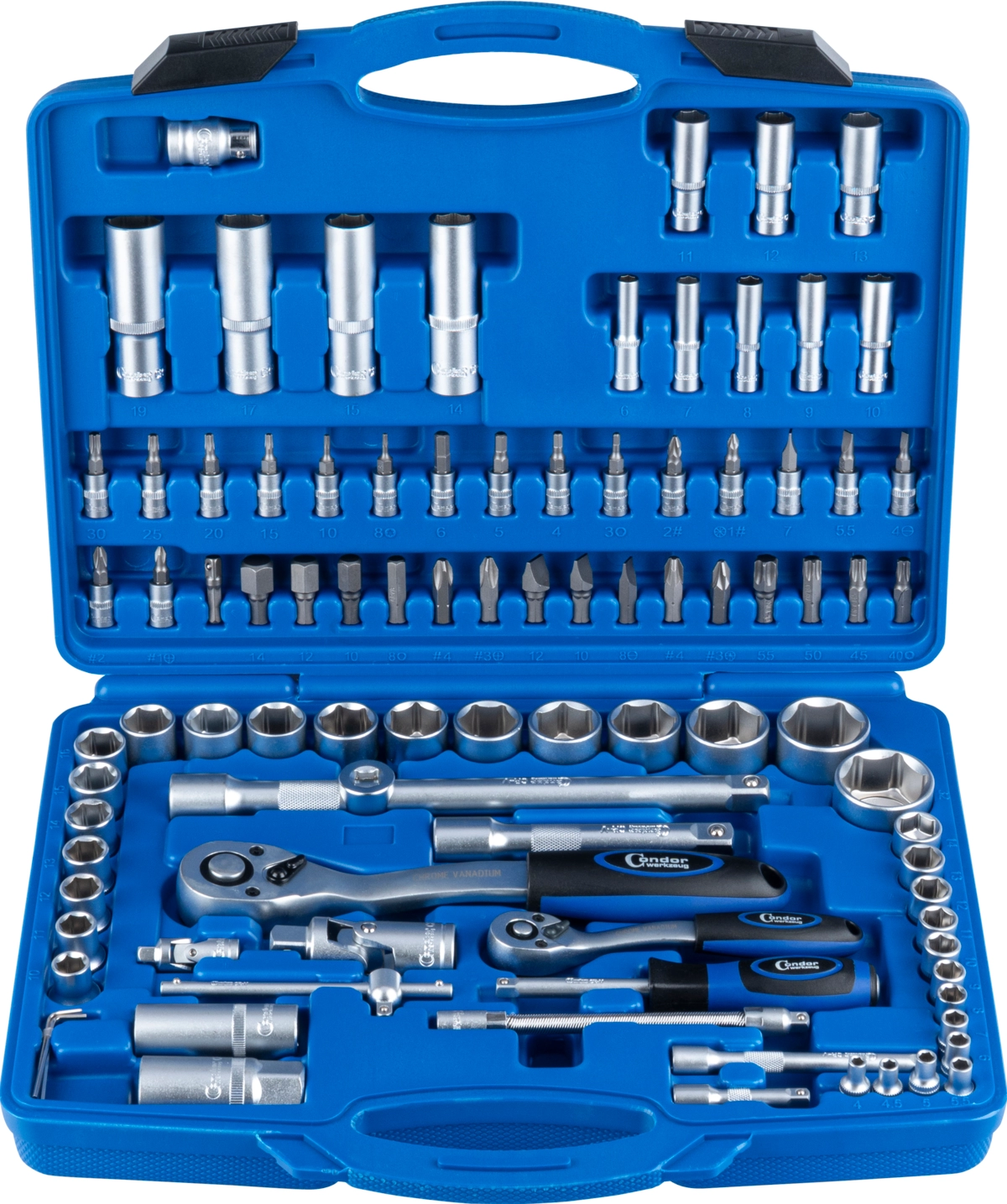 Socket Set, 94 pcs., 1/4+1/2", hex 4-32 mm