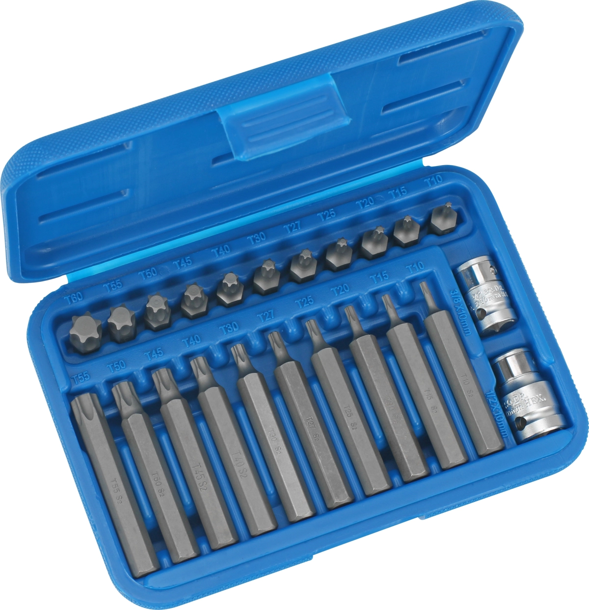 Bit-Sortiment, 23-tlg., 3/8+1/2", T-Profil T10-60