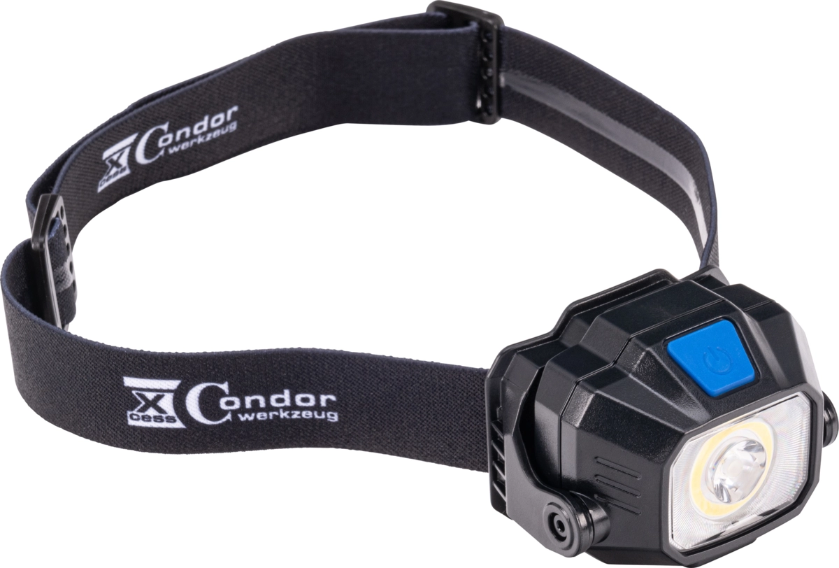 Akku-Stirnlampe, kabelloses Aufladen, COB-LED