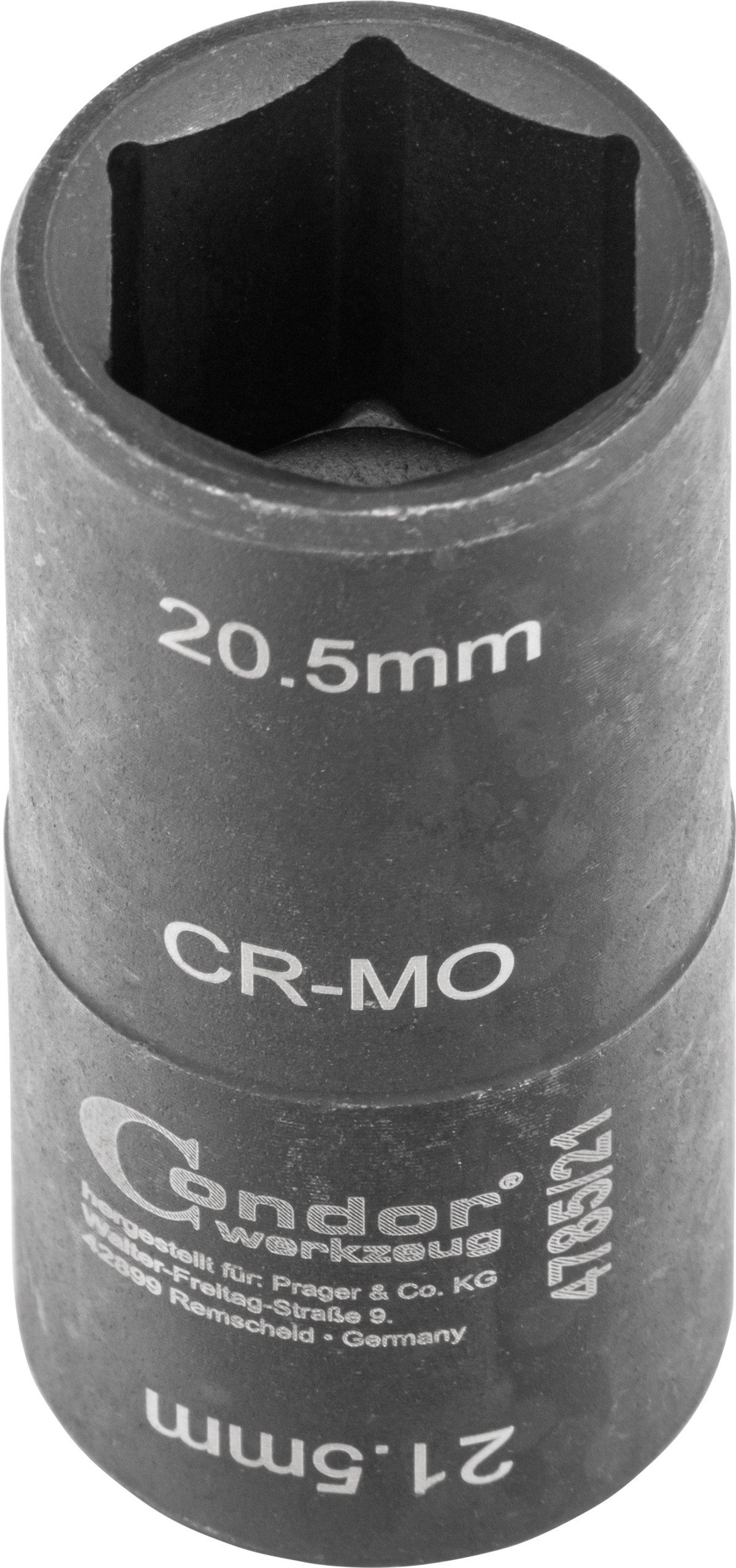 Spezial-Radmutterneinsatz, 1/2",  SW20.5 + 21.5 mm