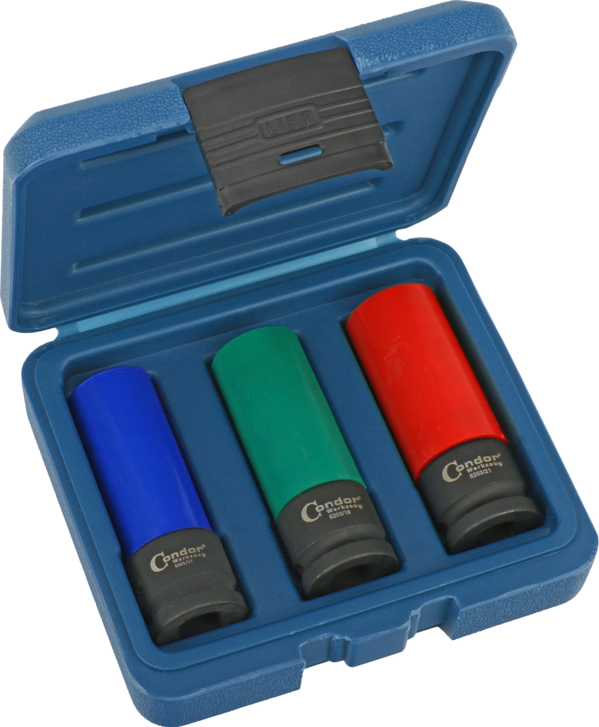 Radmuttern-Einsätze, 3-tlg., 1/2", magnetisch, 6-kant 17-21 mm