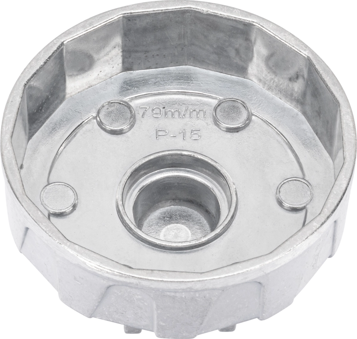 Ölfilterkappe, Aluminium-Druckguss, 3/8"/24 mm, 79 mm x 15 Kanten