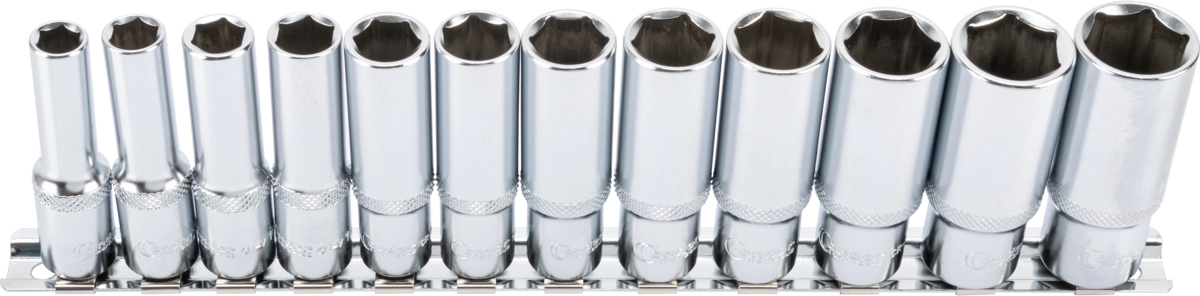 Steckschlüssel-Einsätze, xcess perf., 12-tlg., 3/8", tief, 6-kant 8-19 mm