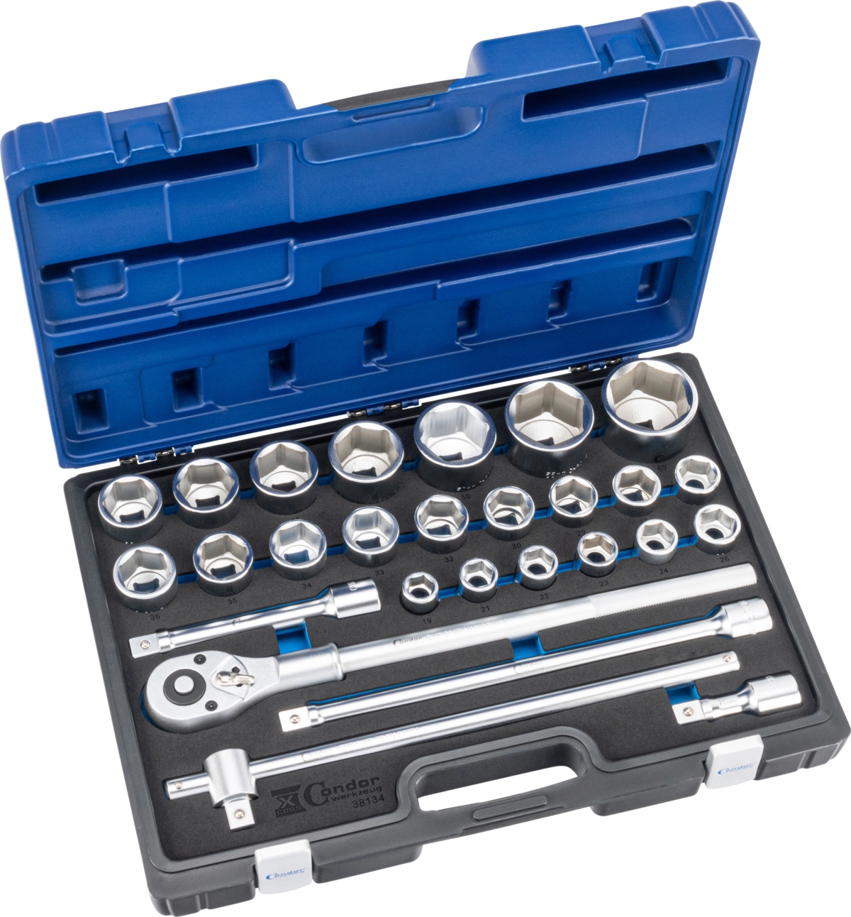 Steckschlüssel-Satz, 27-tlg., 3/4", 6-kant 19-60 mm