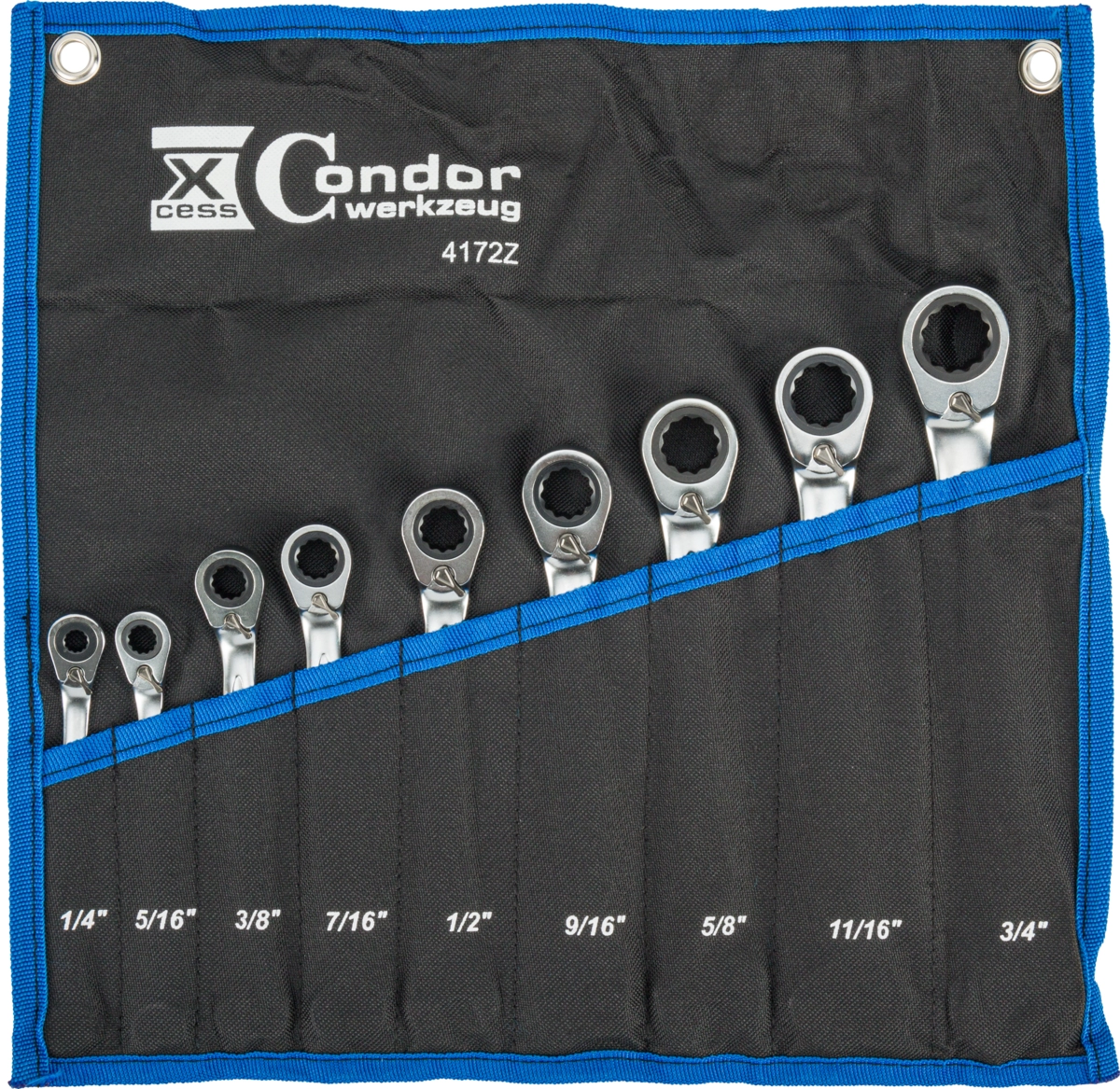 U-Ring Spärrnyckel Set, xcess performance, 9 delar., 1/4-3/4"