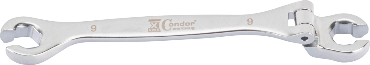 Flare Nut Spanner, flexible head, 9 mm