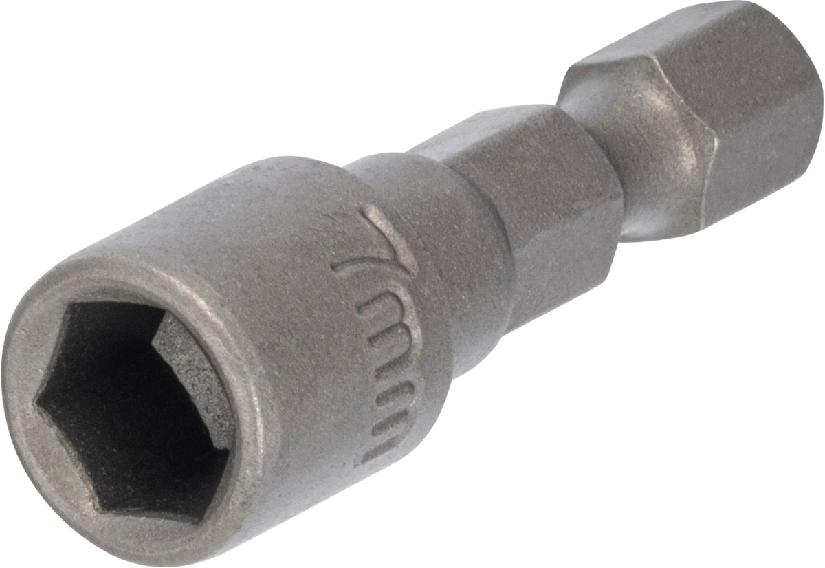 Schlauchschellen-Bit-Stecknuss, 1/4" 6-kant, 6-kant 7 mm