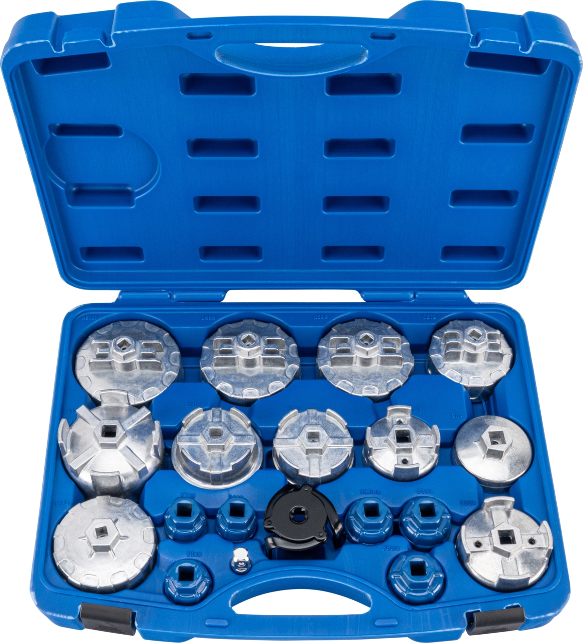 Oljefilternyckel Set, 19 delar., aluminium