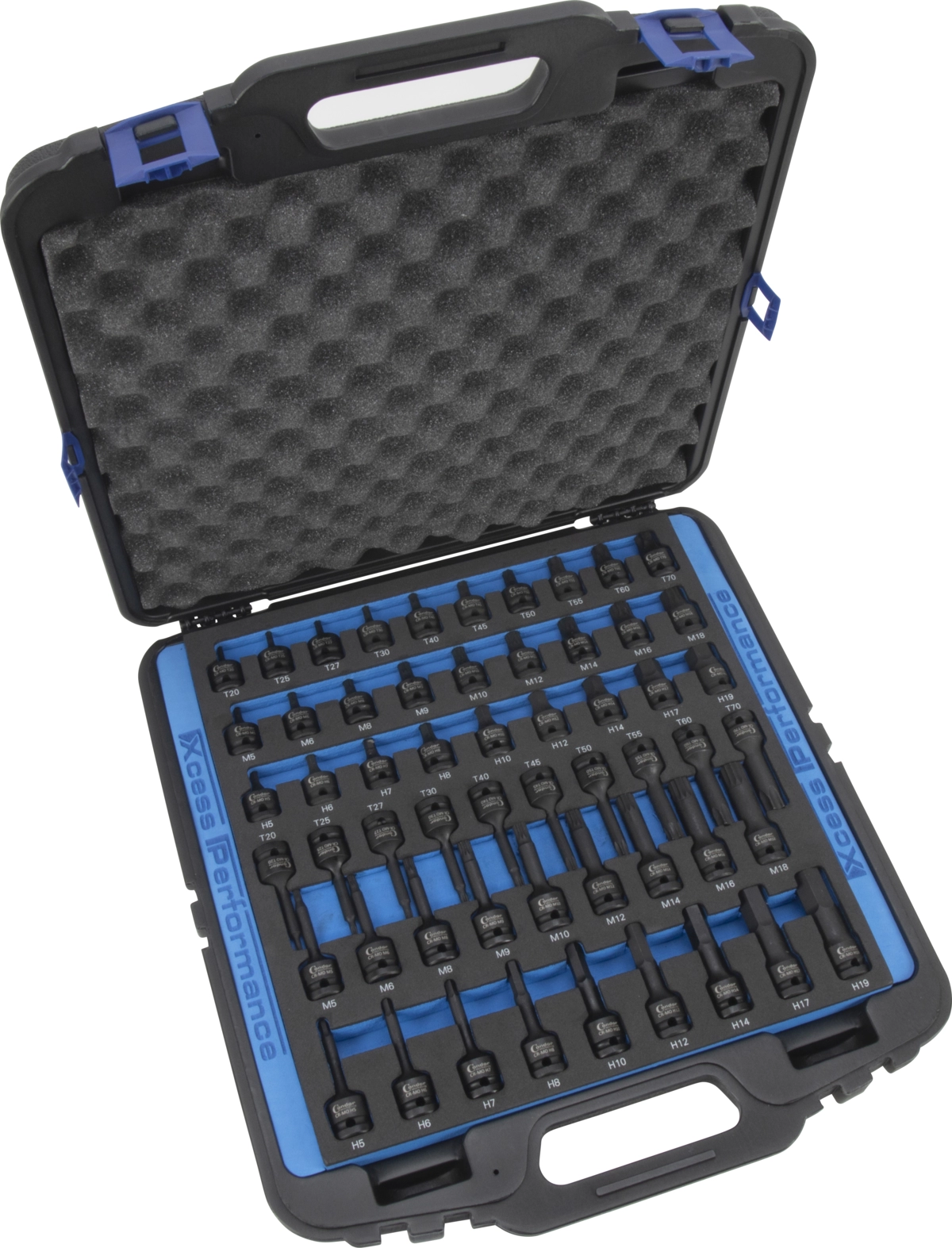 Kraftsteckschlüssel-Satz, xcess performance, 56-tlg., 1/2", CrMo